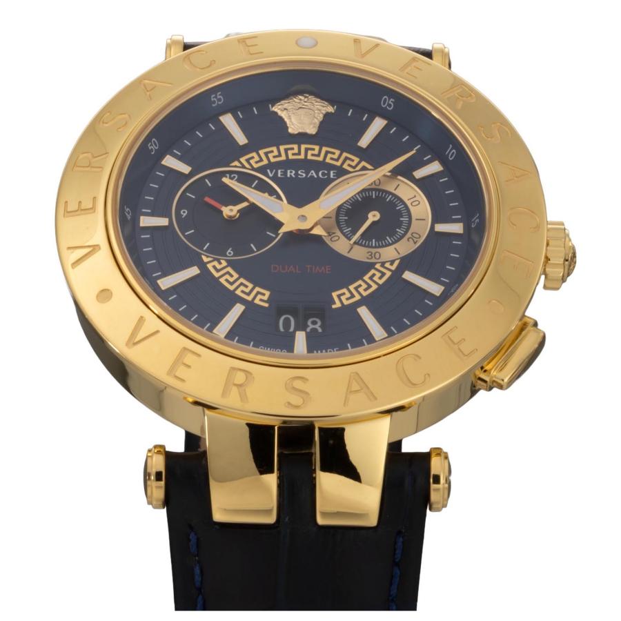 VERSACE ヴェルサーチェ DUAL TIME クォーツ メンズ ブルー VEBV00219 腕時計 高級 爆買の画像