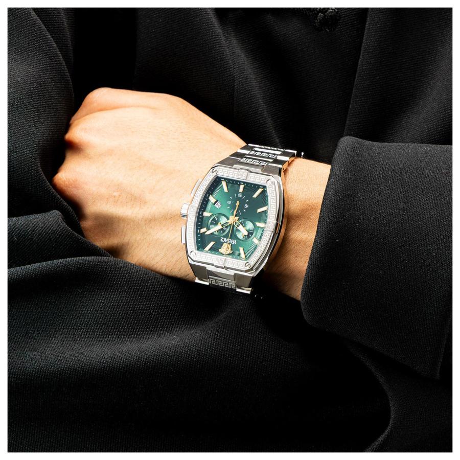 VERSACE ヴェルサーチェ SPORTY TonEAU GRECA クォーツ メンズ グリーン VESP01025 時計 腕時計 高級 爆買の画像