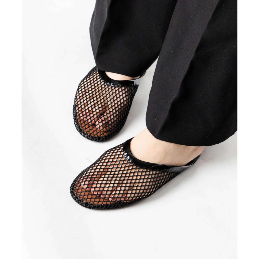 美品　ALAIA アライア フィッシュメッシュ フラットミュールブラック37 ALAIA（アライア） ALAIA MULES FLAT MULES in FISHNET フィッシュ