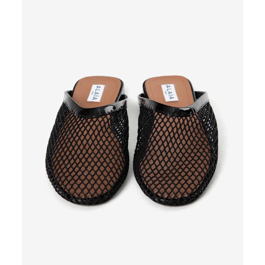 アライア ALAIA MULES FLAT MULES in FISHNET フィッシュネット フラットミュール AA3M081TK007 ミュールシューズ フラットシューズ レディース シューズ 爆買の画像