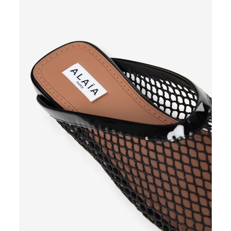 ALAIA（アライア） ALAIA MULES FLAT MULES in FISHNET フィッシュ