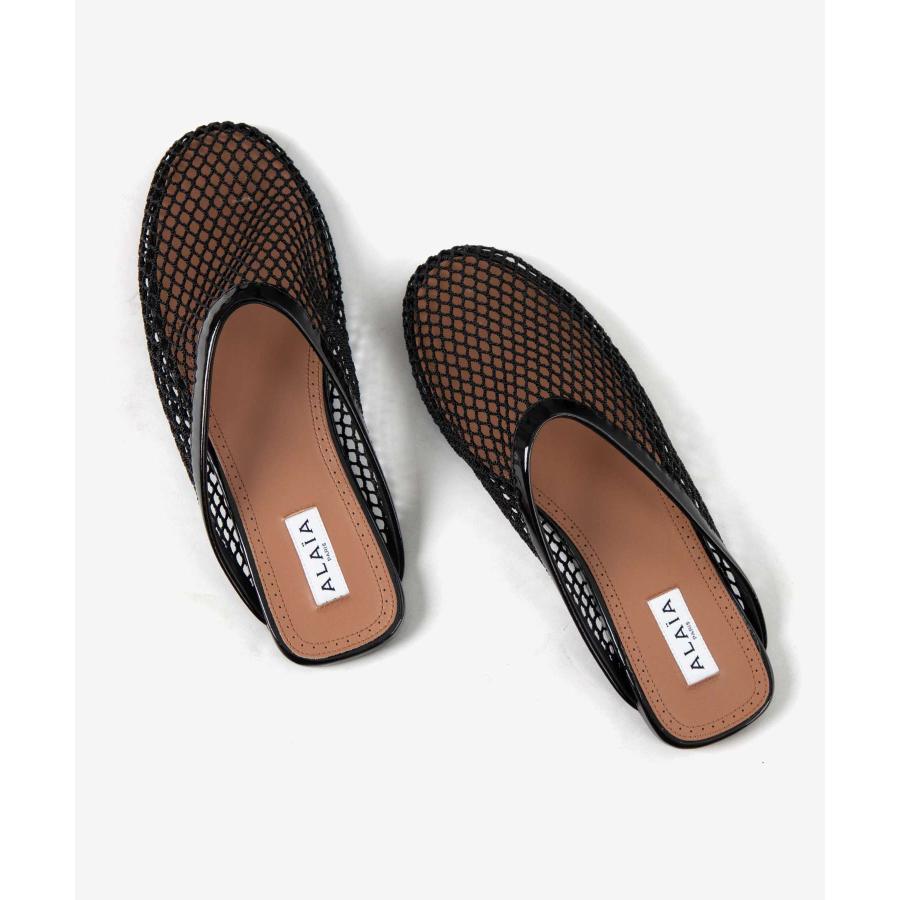 ALAIA（アライア） ALAIA MULES FLAT MULES in FISHNET フィッシュ