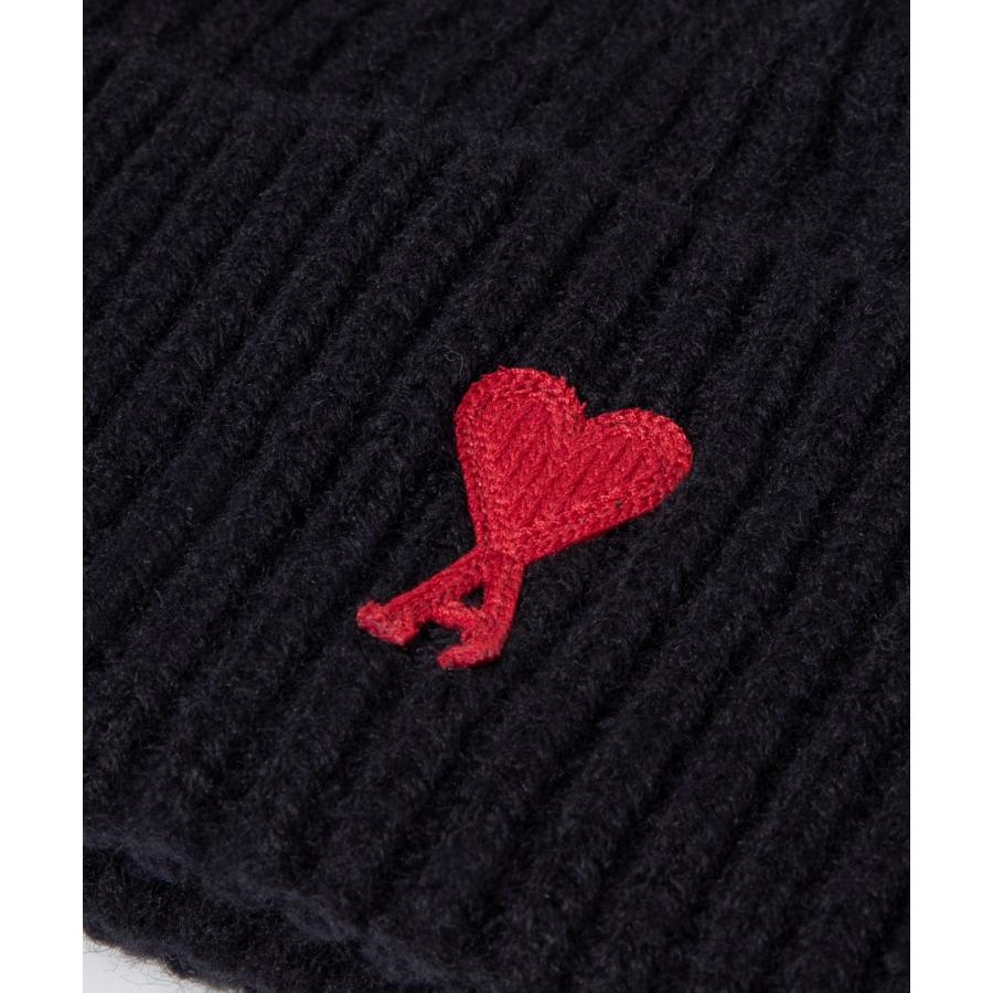 アミ パリス AMI PARIS BFUHA106.018 帽子 RED ADC BEANIE メンズ レディース ビーニー帽 リブ編み ニット帽 キャップ シンプル ウール ブラック×レッ  爆買 |  | 06