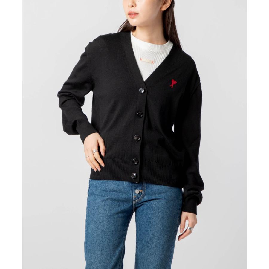 アミ パリス AMI PARIS BFFKC111.KN0025 カーディガン RED ADC CARDIGAN レディース トップス 長袖 Vネック ロゴ刺繍 爆買 | 