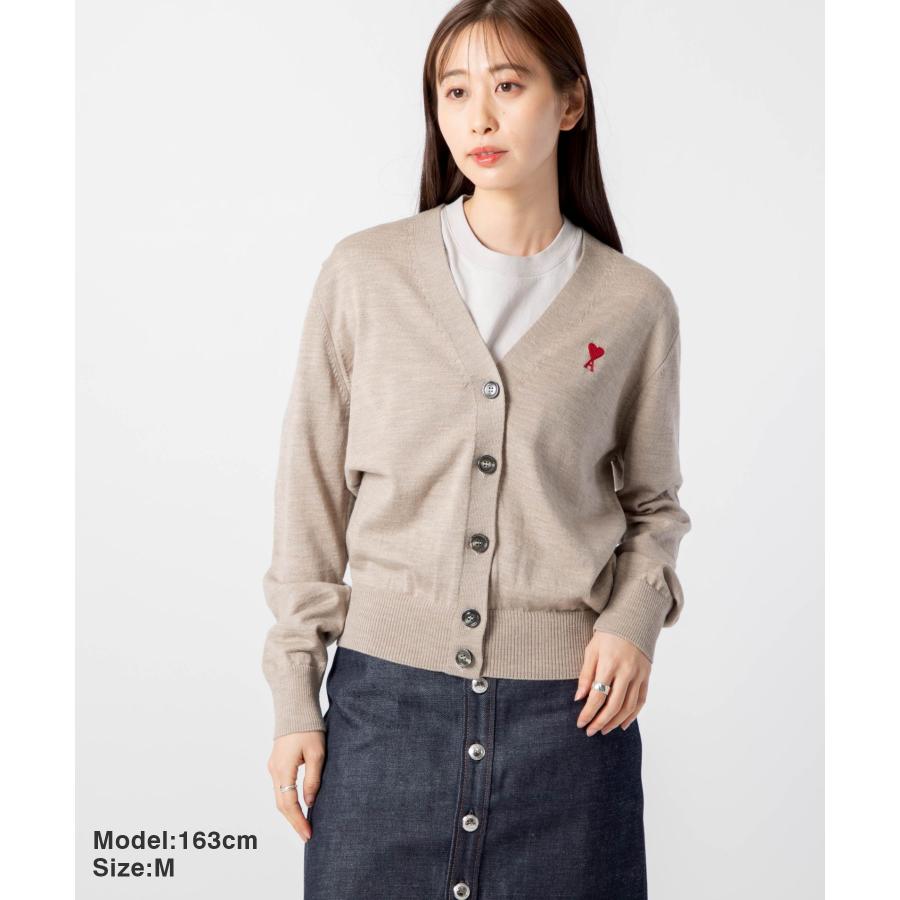 【新品未使用タグ付】AMI PARIS アミパリス カーディガン ユニセックスM AMI PARIS (アミパリス) 胸ロゴ ニット カーディガン Ami de Coeur