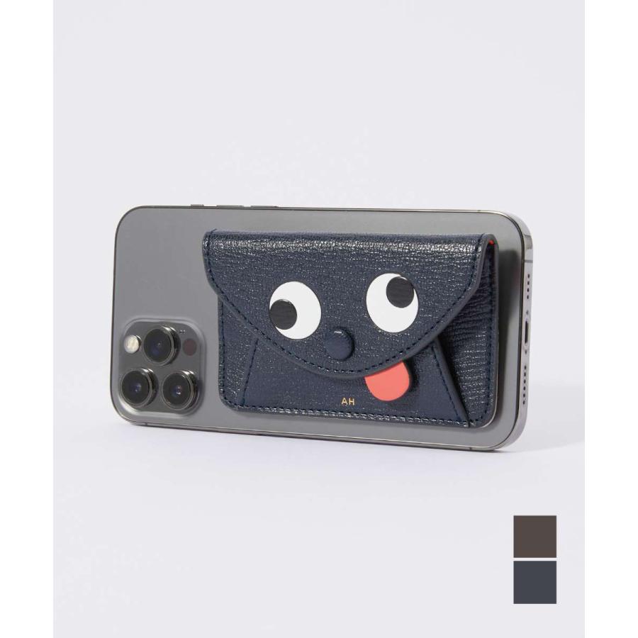 ANYA HINDMARCH / アニヤハインドマーチ | レザー ザニー エンベロープ  カードケース / コンパクトウォレット 財布 | ネイビー | レディース ANYA HINDMARCH（アニヤ・ハインドマーチ） 並行輸入 アニヤ ハインド