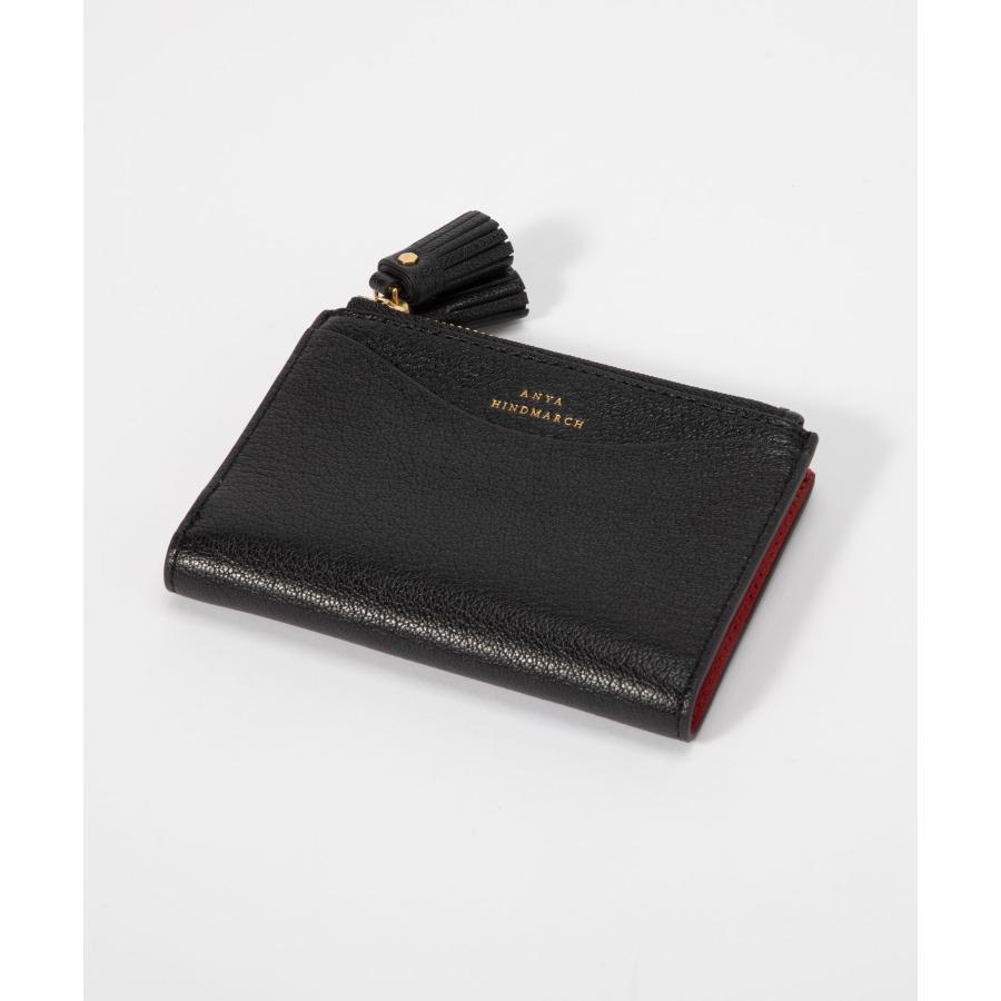 アニヤハインドマーチ BLACK スマイリーウォレット 二つ折り財布 ANYA HINDMARCH（アニヤ・ハインドマーチ） 二つ折り財布 Small Double