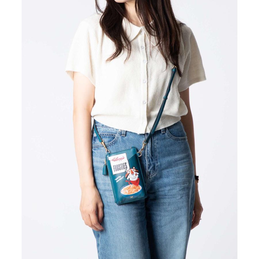 K1386 アニヤハインドマーチ　スマホショルダー　スマホケース　青　eyes ANYA ハインドマーチ アニヤ HINDMARCH（アニヤ・ハインドマーチ） iPhoneアクセサリー