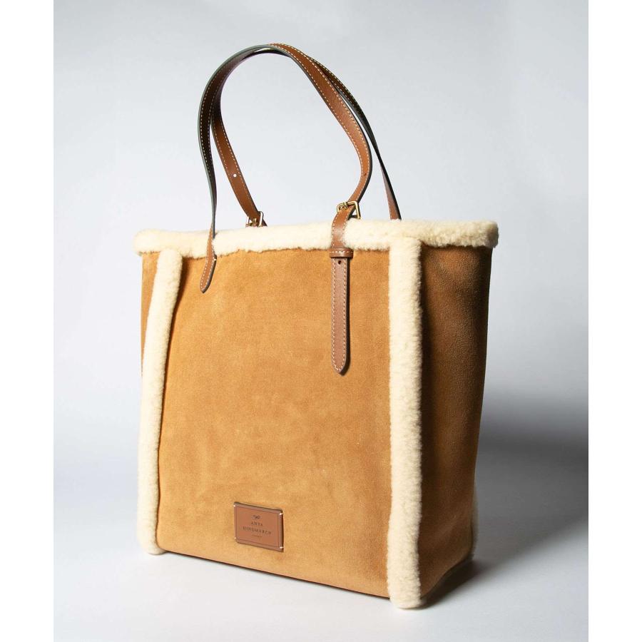 Anya Hindmarch スモール アイズ シアリング トートバッグ セール】ANYA HINDMARCH N/S Tote Small Eyes in Acorn Suede