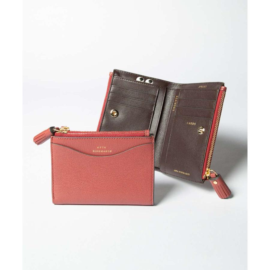 アニヤハインドマーチ エナメルレザー 財布 美品 ANYA HINDMARCH（アニヤ・ハインドマーチ） 二つ折り財布 Small Double