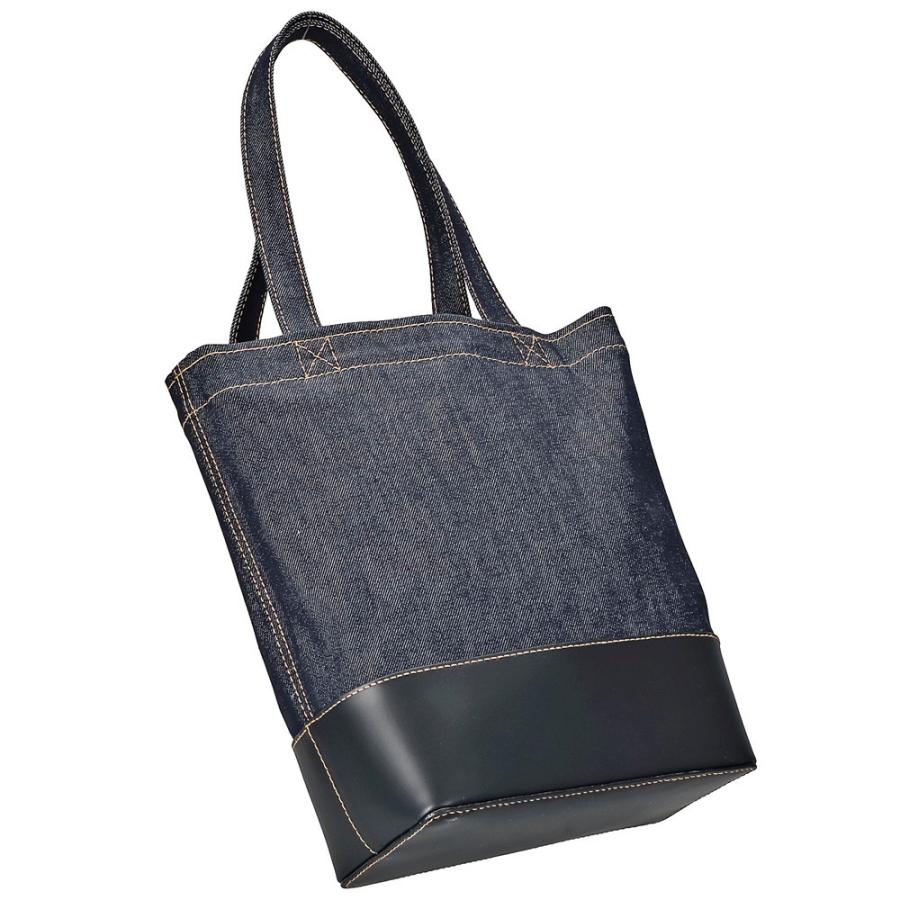 A.P.C. スモール デニム レザー トートバッグ ダークネイビー A.P.C. アーペーセー APC トートバッグ スモール デニムx