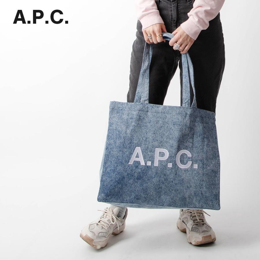 A.P.C.｜ロゴ プリント デニムトートバッグ COFDO-M61443 A.P.C. アーペーセー A.P.C COEJD M61443 トートバッグ メンズ