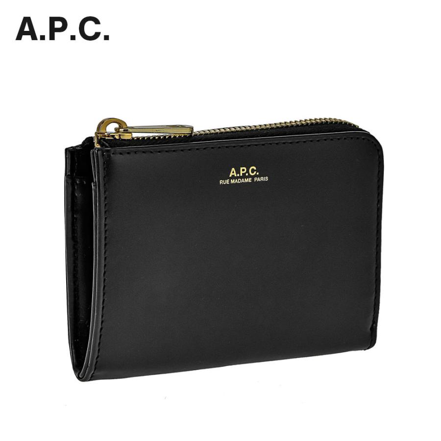 APC財布 A.P.C. アーペーセー 二つ折り財布 レディース ブラック PXAWV