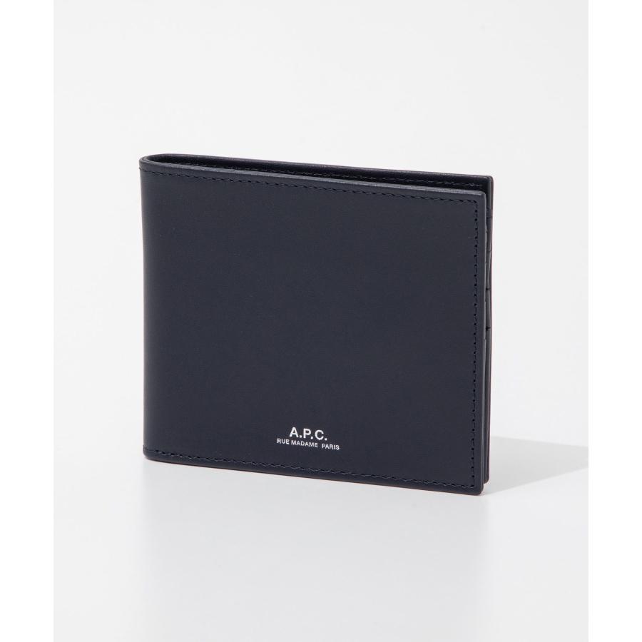 APC アーペーセー A.P.C. PXAWV H63153 二つ折り財布 財布 メンズ プレゼント ミニ財布 レザー シンプル 小物 カーフレザー お祝い｜u-stream｜07