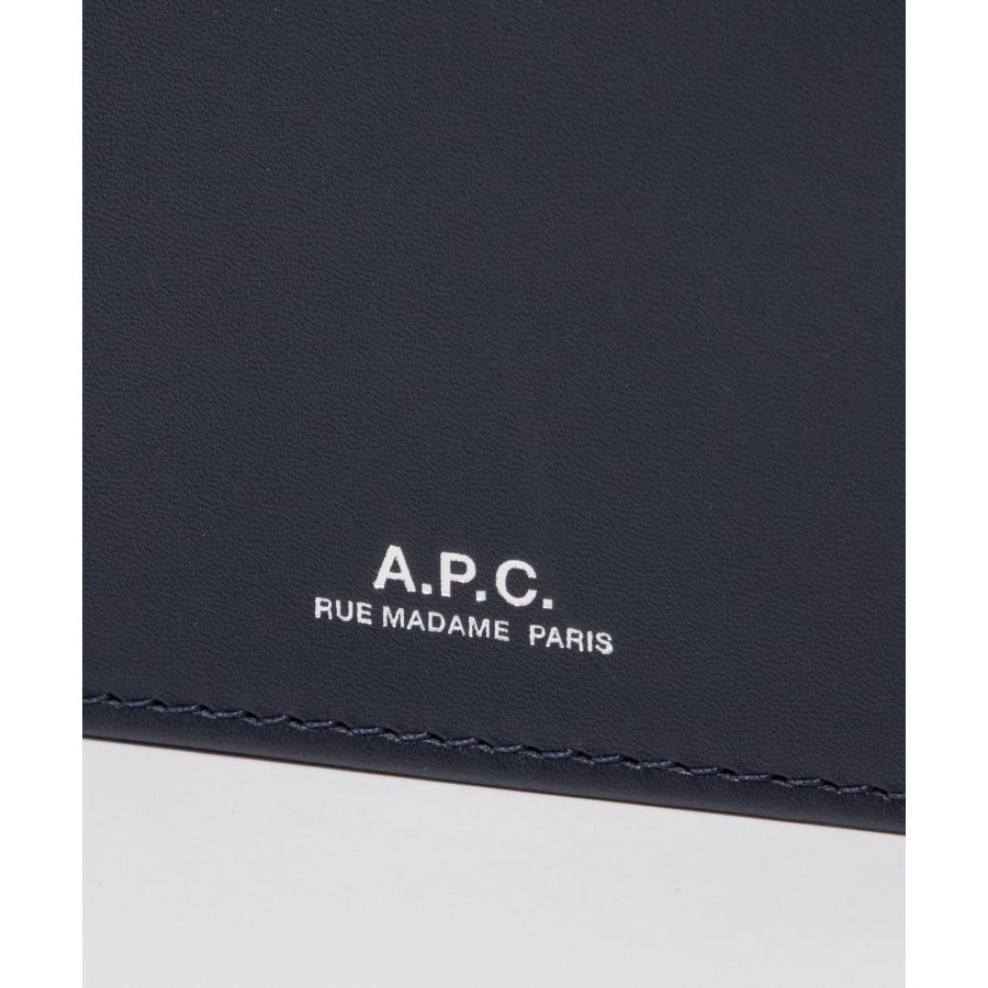 APC アーペーセー A.P.C. PXAWV H63153 二つ折り財布 財布 メンズ プレゼント ミニ財布 レザー シンプル 小物 カーフレザー お祝い｜u-stream｜10