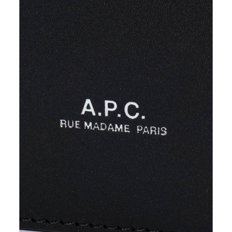 アーペーセー A.P.C. PXAWV H63521 ショルダーバッグ メンズ バッグ スマホショルダー ネックポーチ ロゴ フォンケース レザー ホルダー ストラップ ブラック｜u-stream｜08