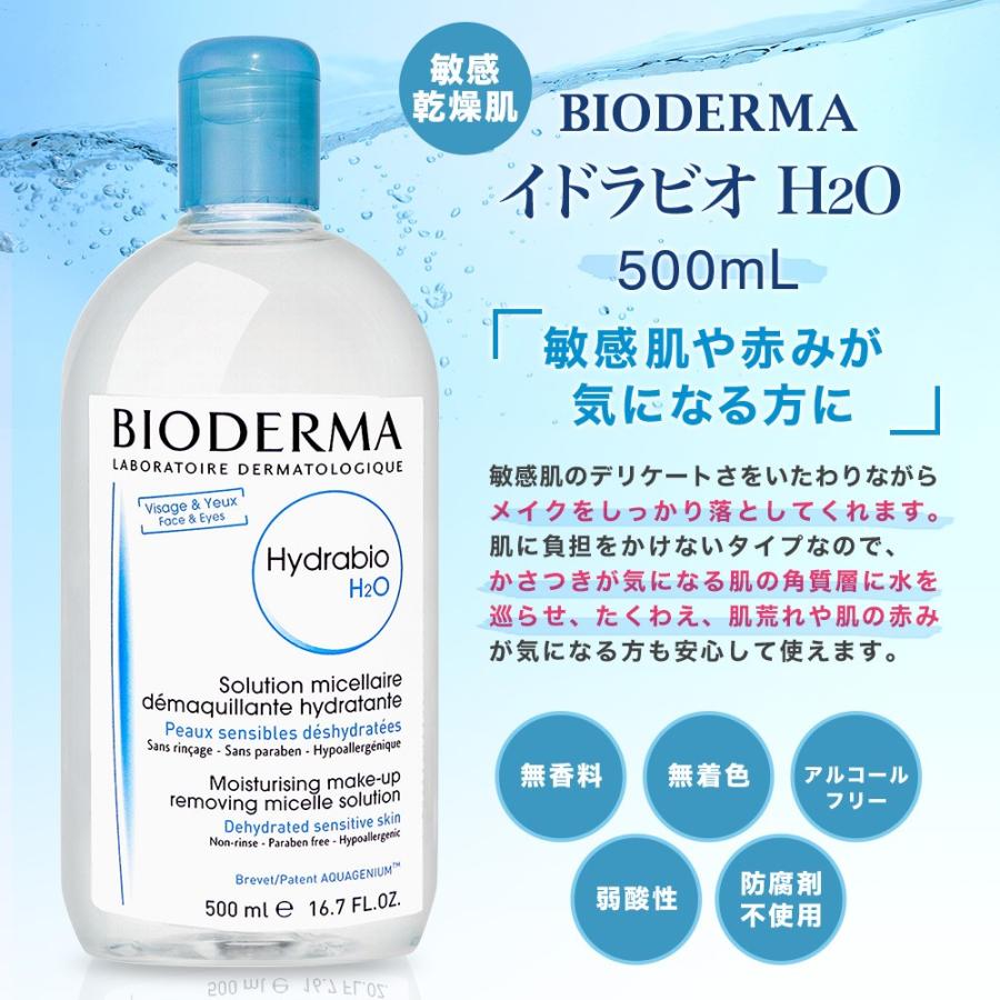 ビオデルマ BIODERMA イドラビオ H2O クレンジング 500ｍL クレンジングウォーター 水クレンジング 敏感肌 メイク落とし 返品交換対象外｜u-stream｜04