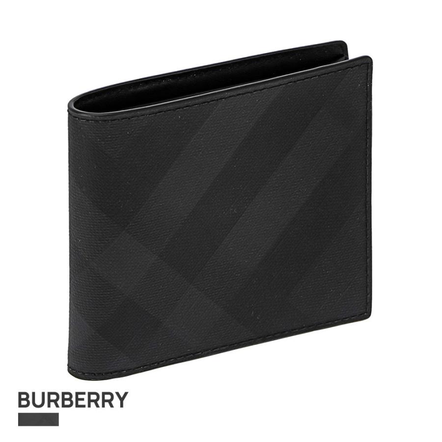 未使用品✨ バーバリー 二つ折り財布 ロンドンチェック ダークチャコール BURBERRY（バーバリー） 並行輸入 2つ折り財布 チャコールチェック