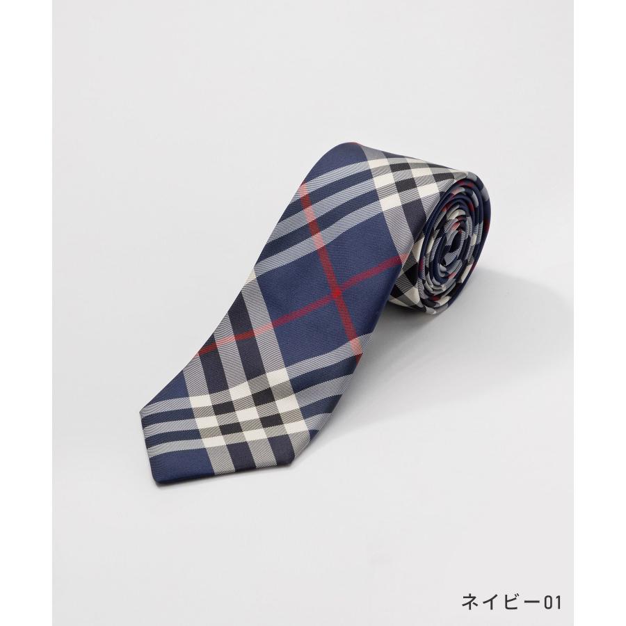 新品バーバリーBurberry 幾何学模様 ネクタイ ダークブルー　紺 ネクタイ ブランド バーバリー ネクタイ 【BURBERRY・バーバリー