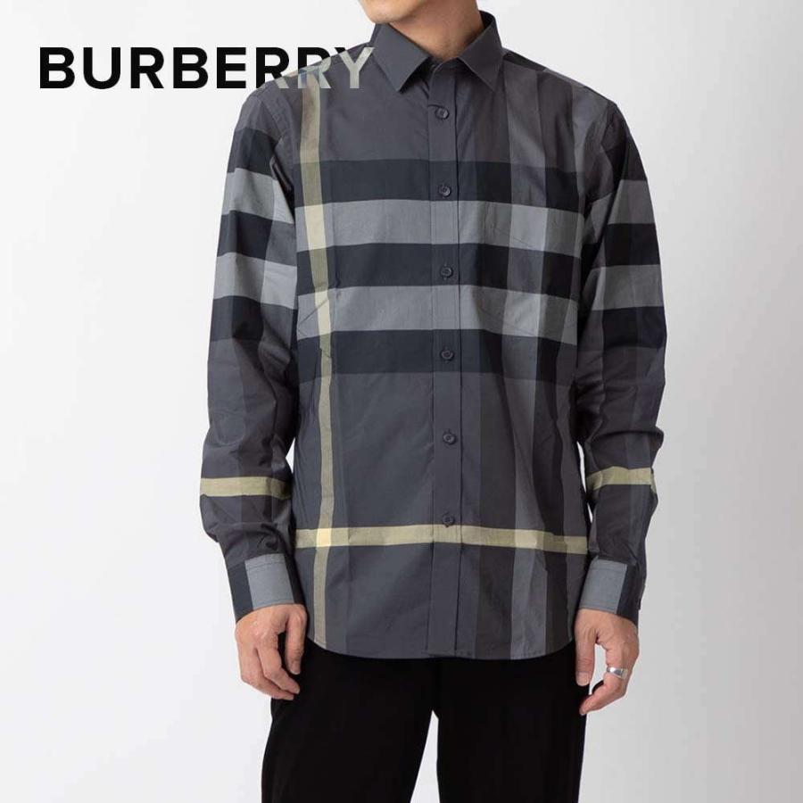新品・未使用　BURBERRY  バーバリー　トップス　ネイビー　綿100　長袖 バーバリー ロンドン BURBERRY LONDON シャツ 半袖 ストレッチ