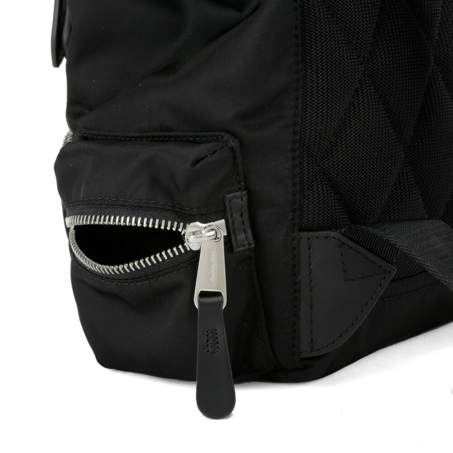 バーバリー リュックサック バックパック レザー×ナイロン A4可 黒 デカロゴ BURBERRY バーバリー レディース リュック バックパック ロゴ