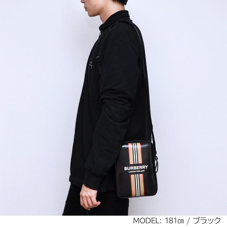 Burberryブラック ストライプ ボディバッグ BURBERRY バーバリー TBモノグラム ストライプ PVC ボディバッグ