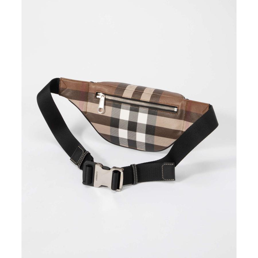 BURBERRY ボディバッグ レザー Pop Check Crossbody Bag in Peat brown/sand beige - Men, Leather