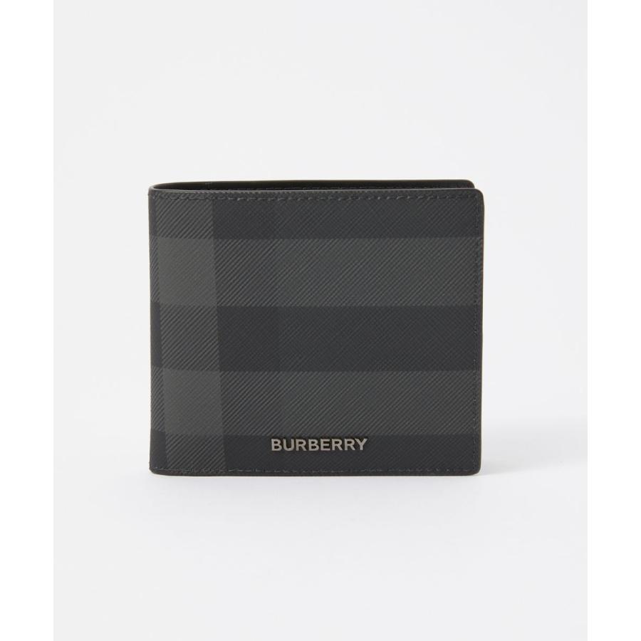 BURBERRY 二つ折り財布　チャコールチェック　ブラック　財布　レザー BURBERRY（バーバリー） BURBERRY 8064604 二つ折り財布 メンズ 財布