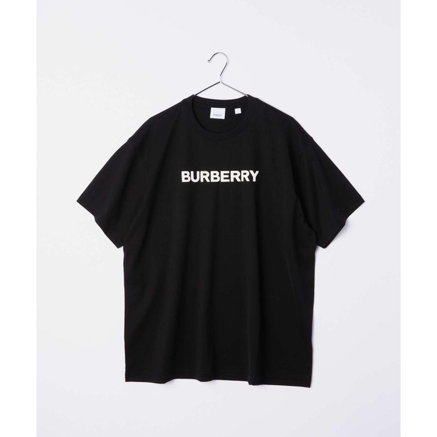 BURBERRY ブラック Tシャツ BURBERRY ホースフェリープリント ロゴ 半袖 Tシャツ 黒 XL