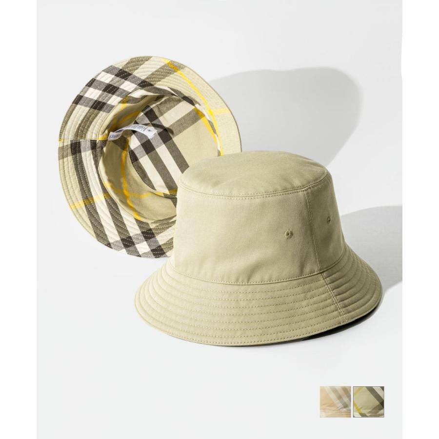【未使用タグ付き】バーバリー　コットン　バケットハット　ノバチェック　L BURBERRY - 新品未使用 BURBERRY チェックバケット ハットの通販