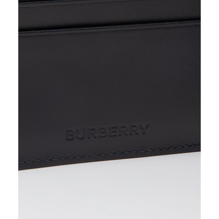美品 バーバリー フォールディングウォレット TBロゴ 二つ折り財布 レザー 黒 BURBERRY バーバリー 財布 レディース 二つ折り財布 MONOGRAM