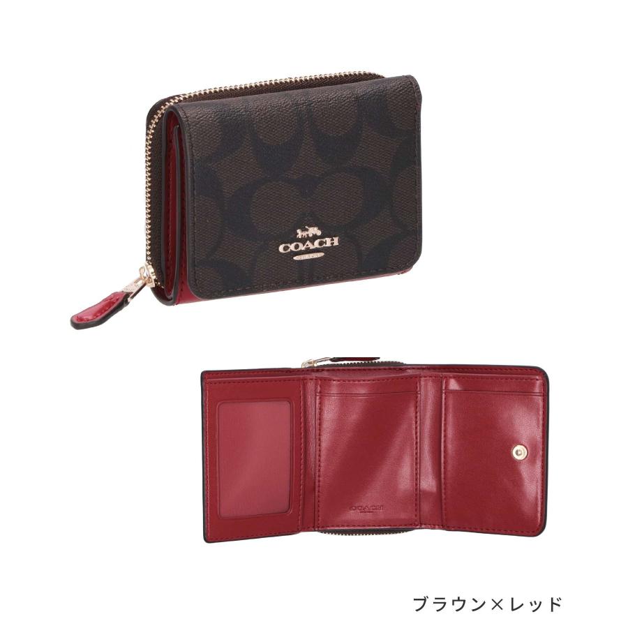 [れこ] COACH 三つ折り財布 ブラック レッド COACH（コーチ） COACH 7331 三つ折り財布 レディース 財布 ミニ財布