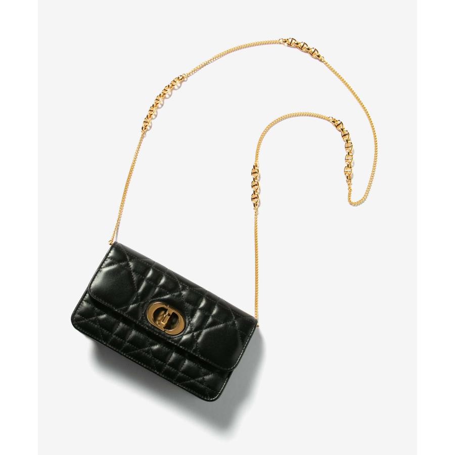 最安値　Dior Caro ミディアムバッグ　チェーンショルダーバッグ　ブラック 大容量で色々入る♪】DIOR CARO ミディアムバッグ (Dior