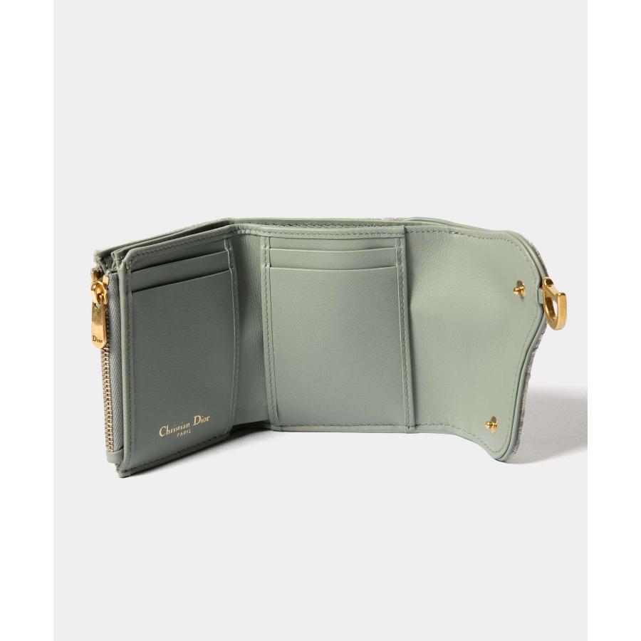 クリスチャン ディオール 三つ折り 財布 ブルー サドル S5652CCEH 美品 レザー 中古 Christian Dior コンパクト ミニ ウォレット D金具 定番 人気 シンプル 折り財布 レディース フラップ お洒落 高級感 Christian Dior】クリスチャンディオール『ディオール オブリーク