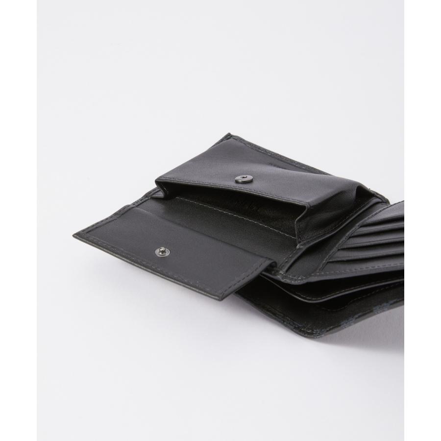 新品未使用✨エンポリオアルマーニ　二つ折り財布　YEM122 レザー　ブラック アルマーニ エンポリオアルマーニ EMPORIO ARMANI 二つ折 二つ折り財布