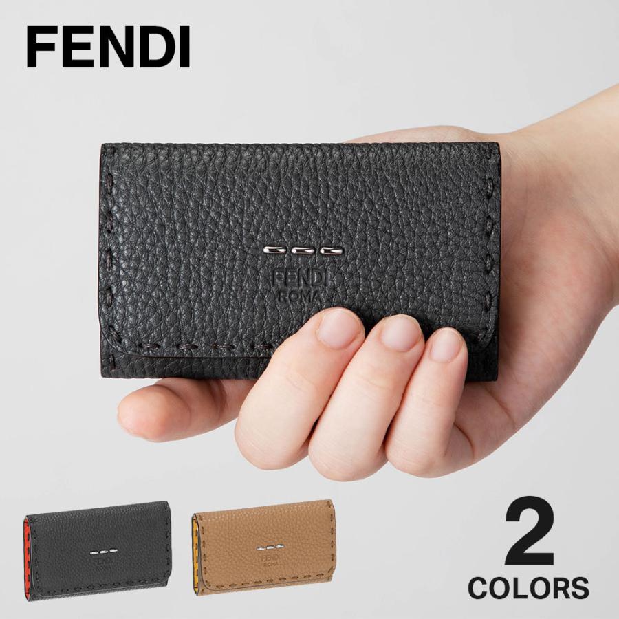 フェンディ FENDI キーケース メンズ ブランド小物 6連フック レザー シンプル キレカジ コンパクト ブランド小物 2連 バイカラー 7AP011-0ADYX｜u-stream