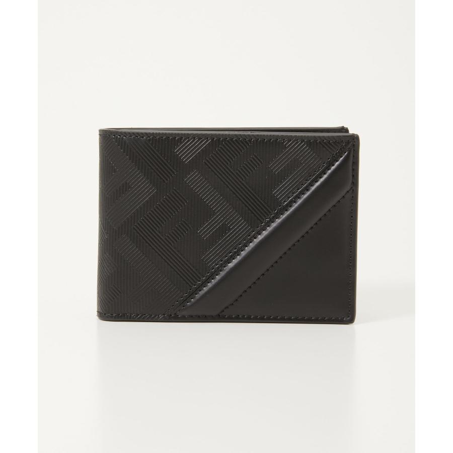 フェンディ FENDI 7M0303 AP1T 二つ折り財布 メンズ 財布 ミニ財布 レザー ロゴ シンプル 記念 コンパクトウォレット 折財布 ブラック 爆買 | FENDI | 01