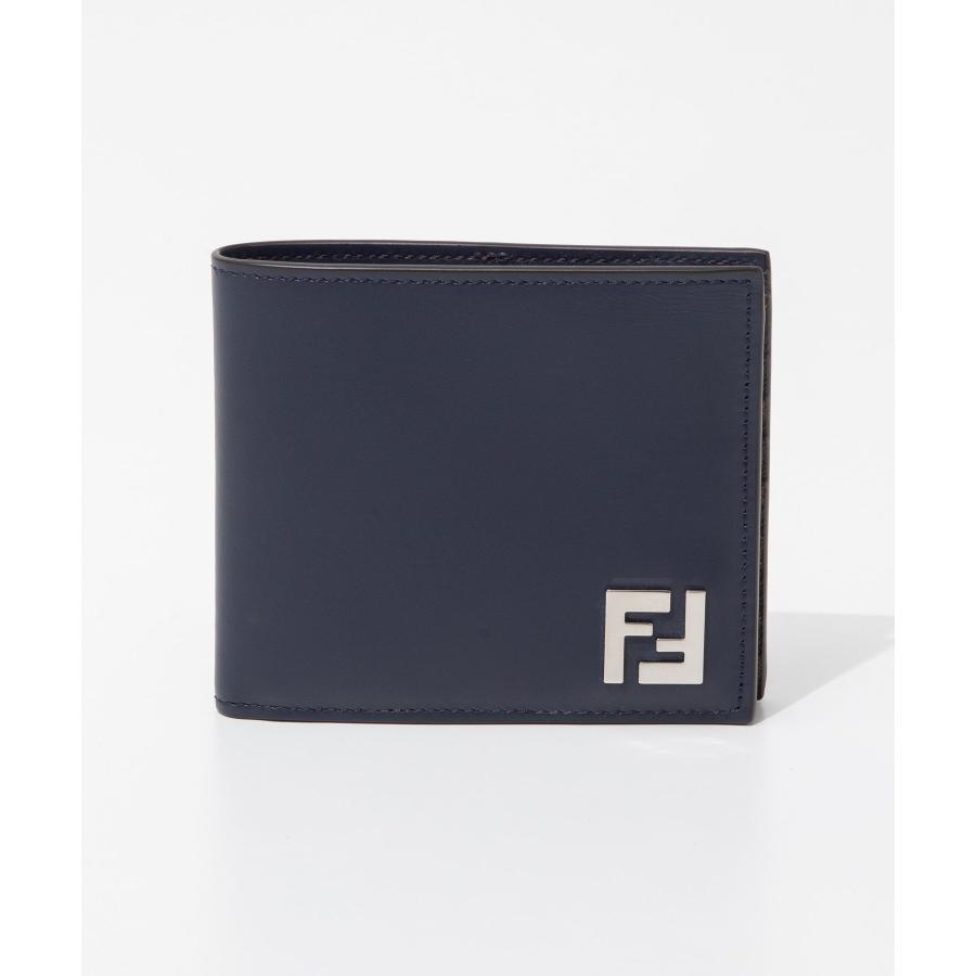 FENDI FFロゴ ズッキーノ ネイビー/グレー 三つ折り財布 FENDI FFロゴ ズッキーノ ネイビー/グレー 三つ折り財布 FENDI