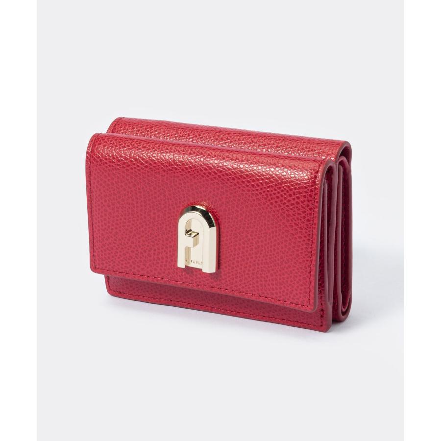【美品】FURLA ミニ財布（レッド） FURLA（フルラ） 財布 レディース 3つ折り 折財布 ミニ財布