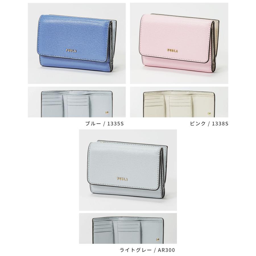 美品✨フルラ コンパクト ウォレット ミニ財布 三つ折 バビロン レザー グレー フルラ FURLA 三つ折り財布 レディース 財布 ミニ財布 折りたたみ