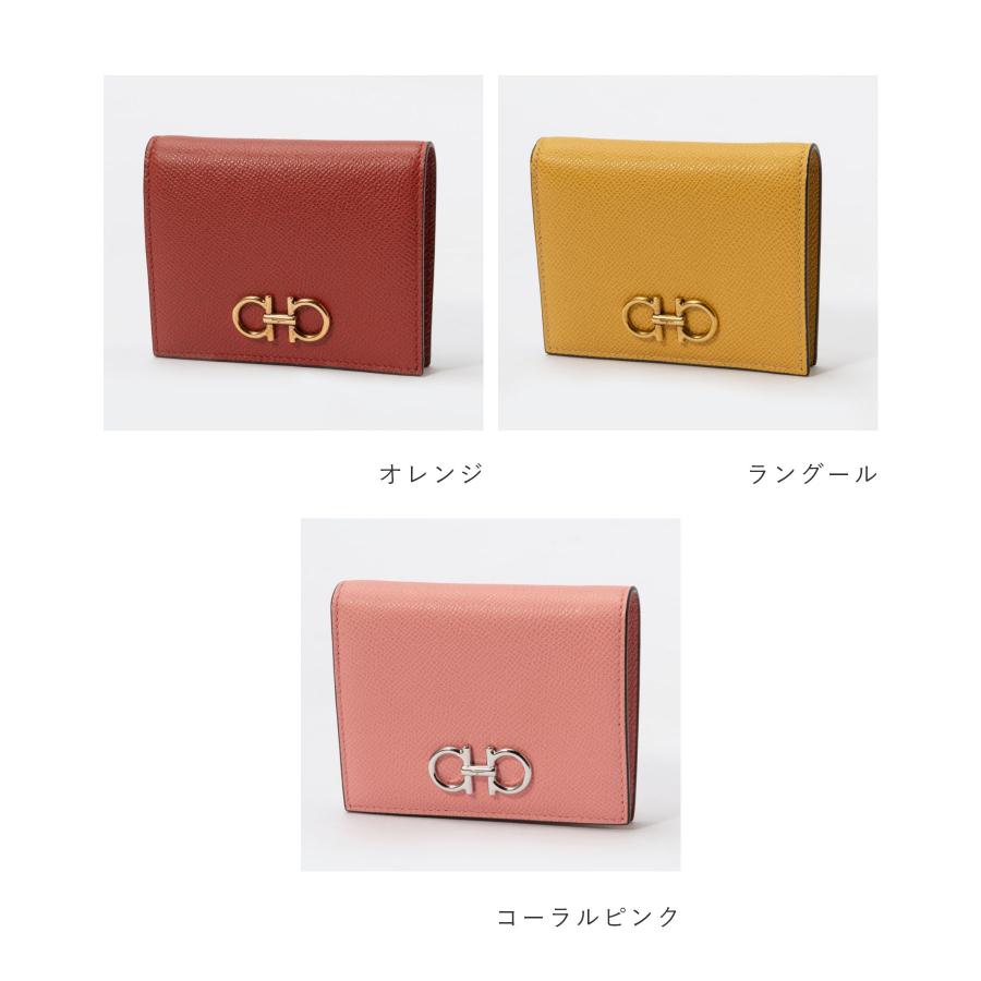 新品 フェラガモ FERRAGAMO 2つ折り財布 コンパクトウォレット アリッドコーラル サルバトーレフェラガモ Salvatore Ferragamo 220627 770769 二つ折り