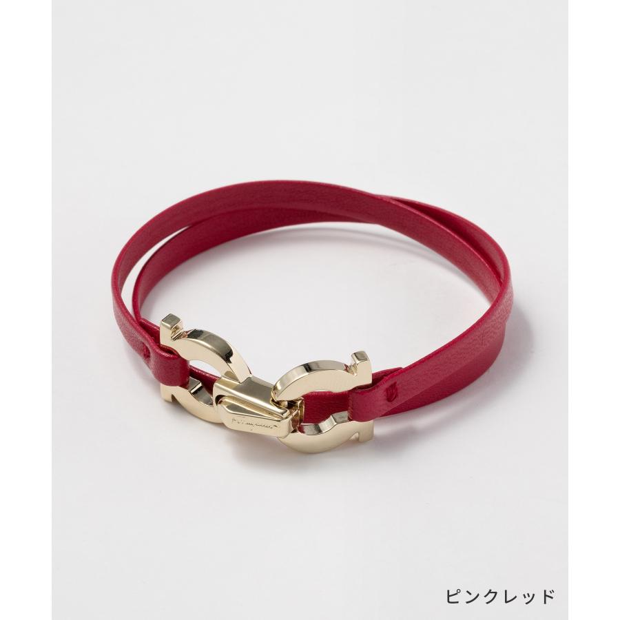 サルヴァトーレ フェラガモ Salvatore Ferragamo 765920 ブレスレット レディース アクセサリー GANCINO ブラック ピンクレッド サルバトーレ｜u-stream｜03