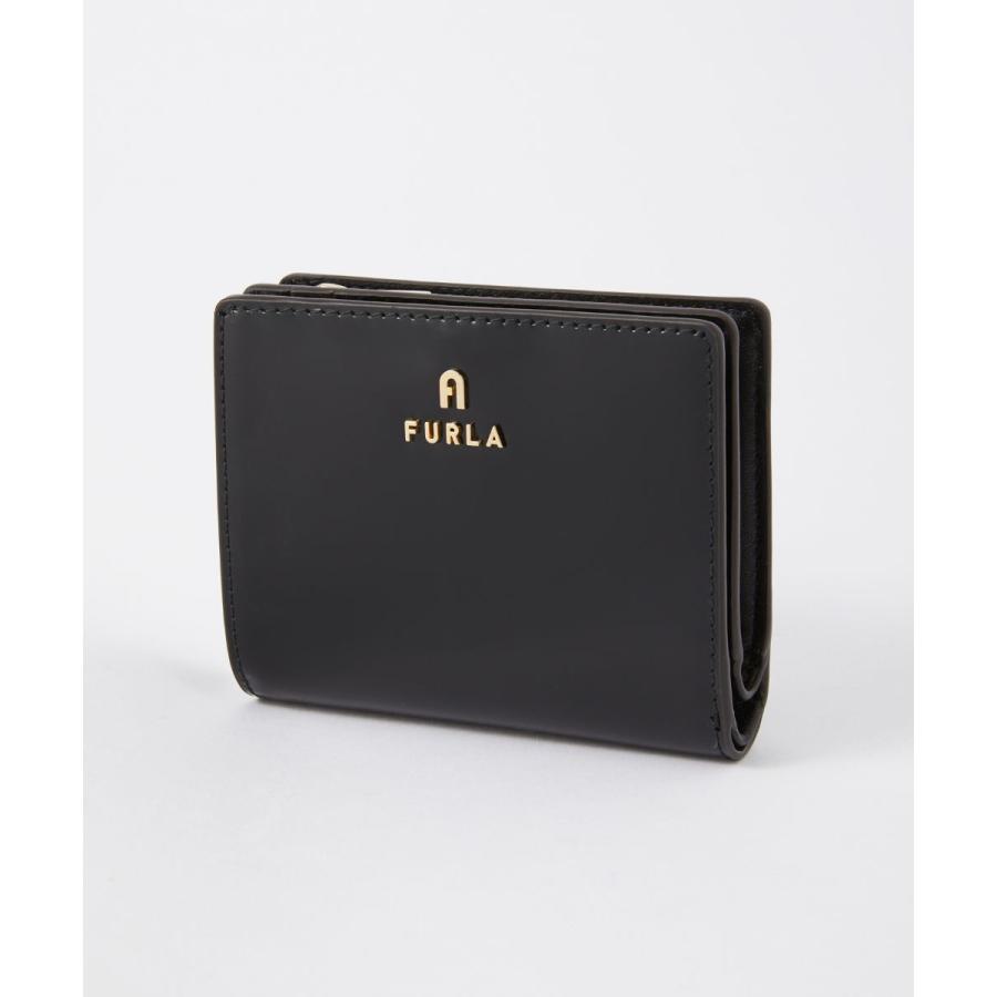 美品 フルラ 2つ折り 財布 FURLA カメリア レザー 本革 ブラック 黒 FURLA フルラ WP00307 T20000 二つ折り財布 カメリア レディース
