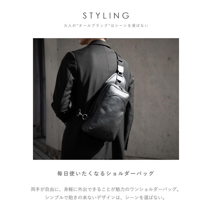ビジネスバッグ 本革 ワンショルダーバッグ ギオネ ノワール GUIONNET NOIR ボディバッグ EVERYDAY SLING エブリデイスリング メンズ バッグ レザー 通 爆買_4