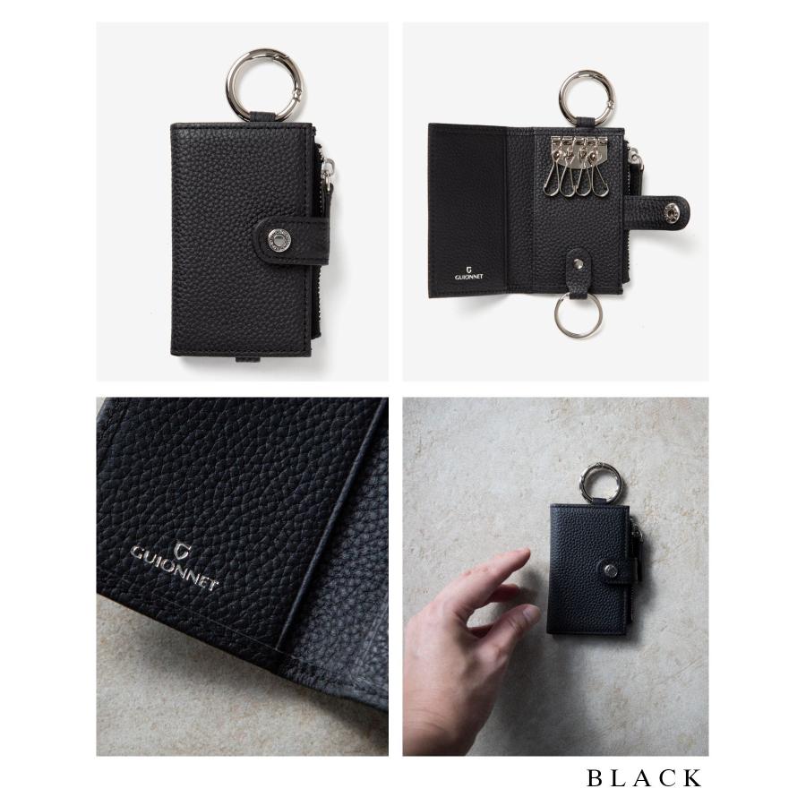 ギオネ GUIONNET 三方由 さんぽうよし キーケース PG-507 カードケース 小銭入れ スマートキー メンズ 財布 小物 ブラック | GUIONNET | 23