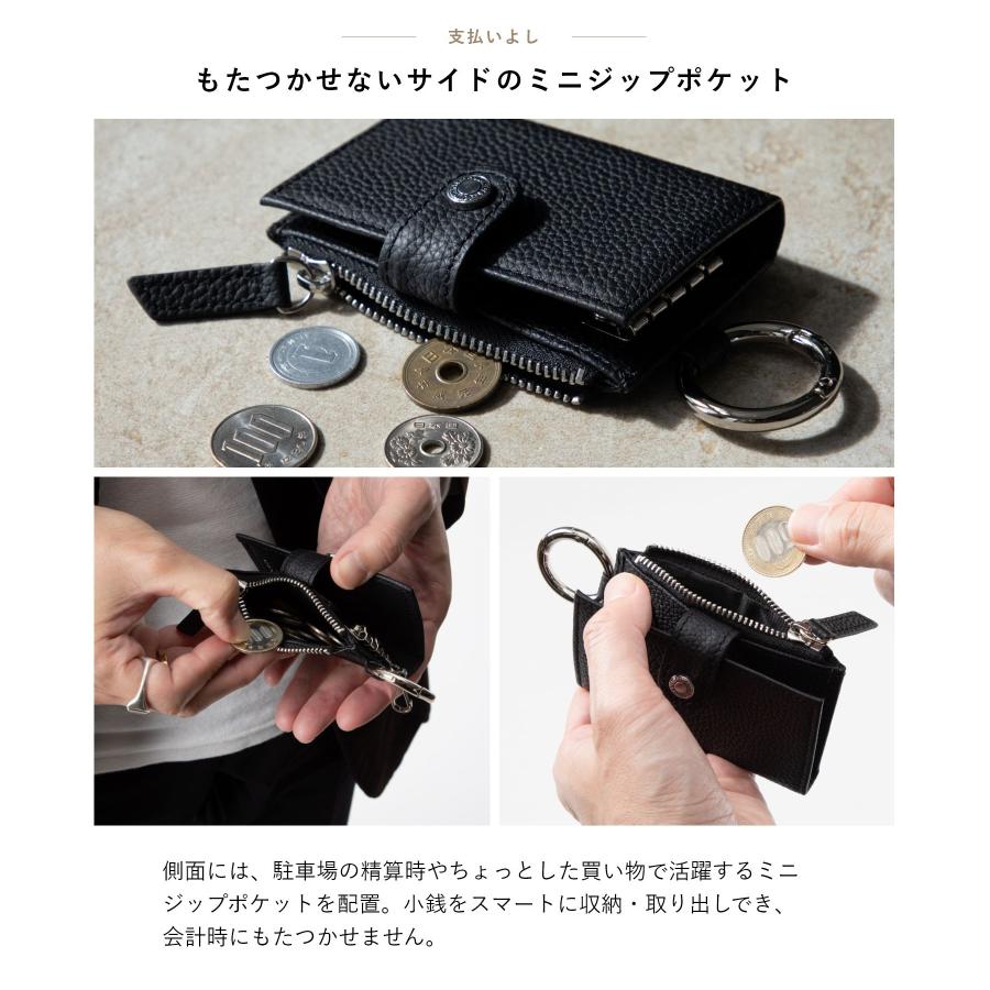 ギオネ GUIONNET 三方由 さんぽうよし キーケース PG-507 カードケース 小銭入れ スマートキー メンズ 財布 小物 ブラック | GUIONNET | 16