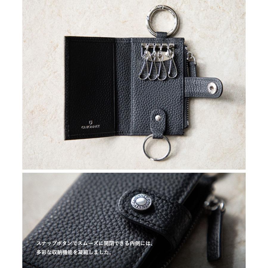 ギオネ GUIONNET 三方由 さんぽうよし キーケース PG-507 カードケース 小銭入れ スマートキー メンズ 財布 小物 ブラック | GUIONNET | 18