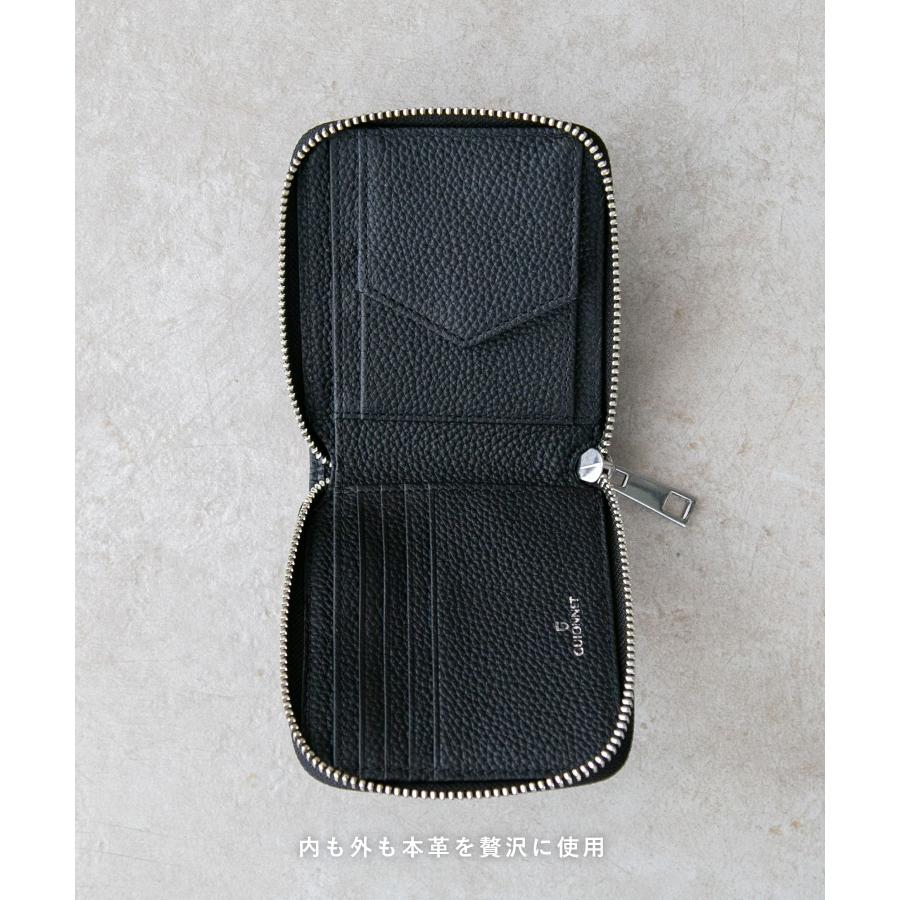 【名入れ】ギオネ GUIONNET DRYGRAIN ZIP WALLET ドライグレイン ジップウォレット PG508 ラウンドジップ 二つ折り財布 レザー ユニセックス 財布 | GUIONNET | 24