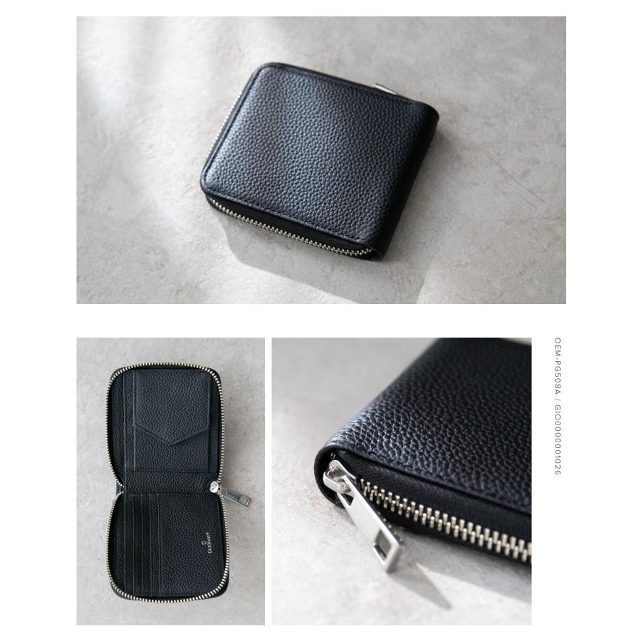 【名入れ】ギオネ GUIONNET DRYGRAIN ZIP WALLET ドライグレイン ジップウォレット PG508 ラウンドジップ 二つ折り財布 レザー ユニセックス 財布 | GUIONNET | 29