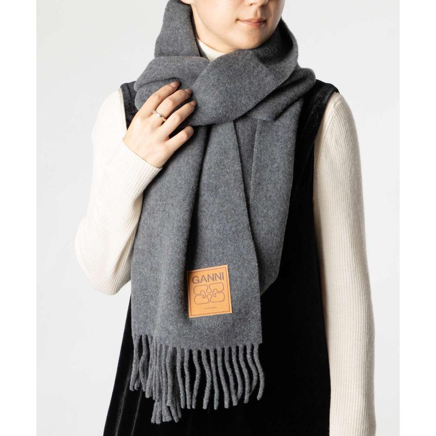 GANNI マフラー GANNI（ガニー） マフラー Double Face Wool Solid Scarf レディース